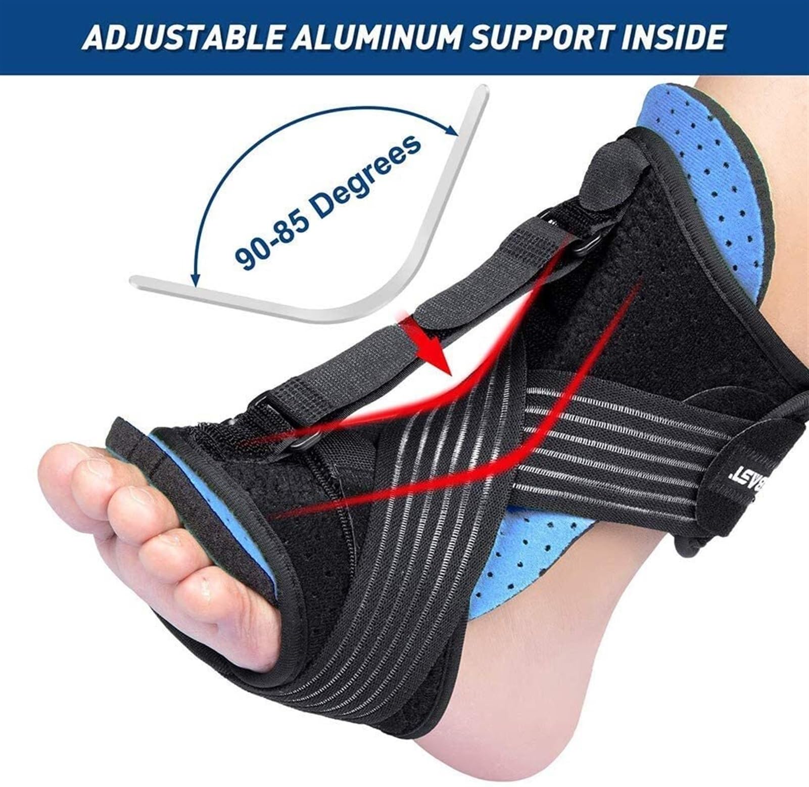 Bota Walker bota médica for fascitis Plantar arco dolor en el pie tendinitis de Aquiles soporte for mujeres hombres bota de tobillo(Blue)