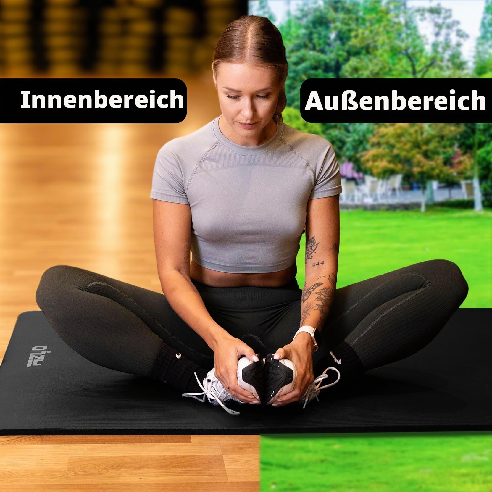 Fizyo Rutschfeste Yogamatte aus NBR-Schaum 190×100×1,5 cm – Extra Große Fitness- und Gymnastikmatte für Yoga, Pilates, Training, Sport und Entspannung