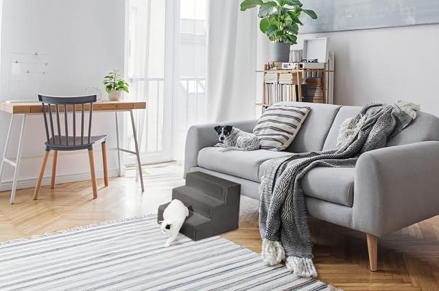 Foto 2 de 7 de MG Design Escalera para Mascotas de Gris Oscuro - 3 peldaños