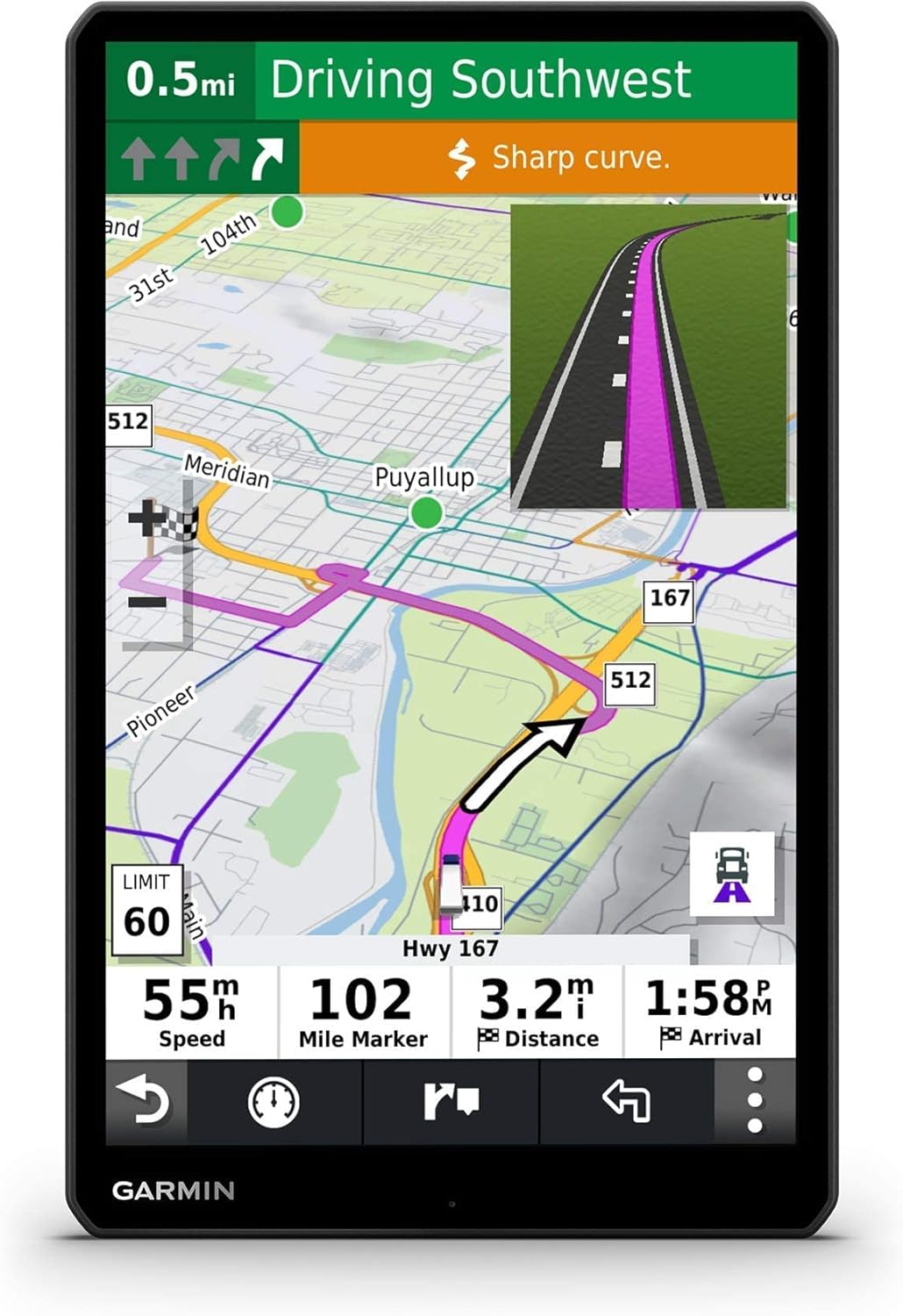 garmin dezl otr800 8 inches gps truck navigator black renewed