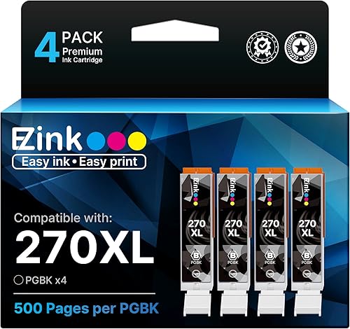 Miniatura 1 de PGI-270XL 270XL 270 XL PGBK Compatible con Canon 270XL 270 XL PGI-270 Pigment Black Cartuchos de tinta para usar con Pixma TS9020 TS6020 TS5020