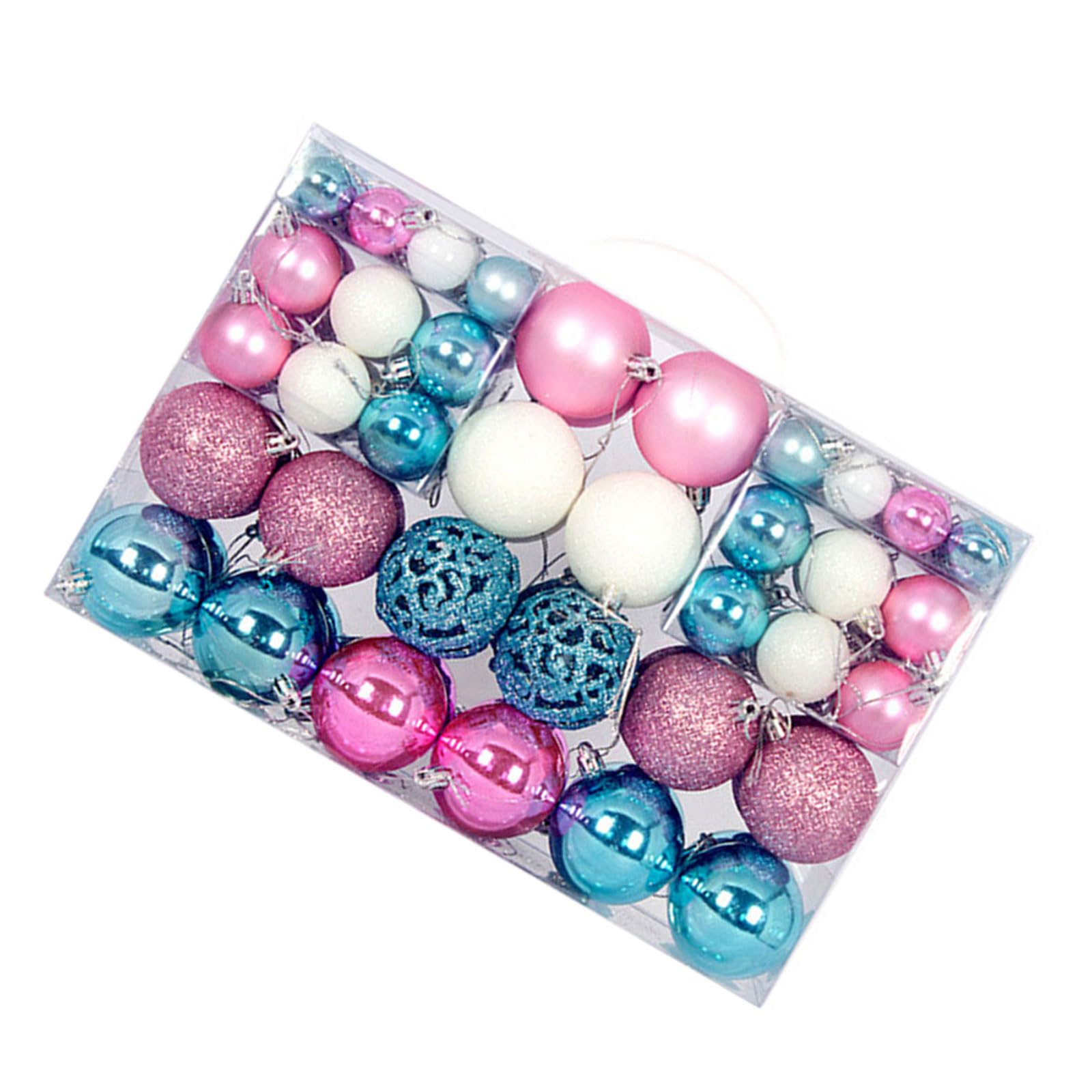 100 Stück Weihnachtskugeln, Verschiedene Anhänger, bruchsicheres Ornament Set, Weihnachtsbaumschmuck, hängende Dekoration, Weihnachtskugeln