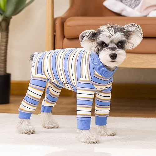 Miniatura 5 de Traje de Recuperación Rayado para Perros, Mameluco Después de la Cirugía para Perros Machos y Hembras, Pijama de Manga Larga para Perros y Gatos,