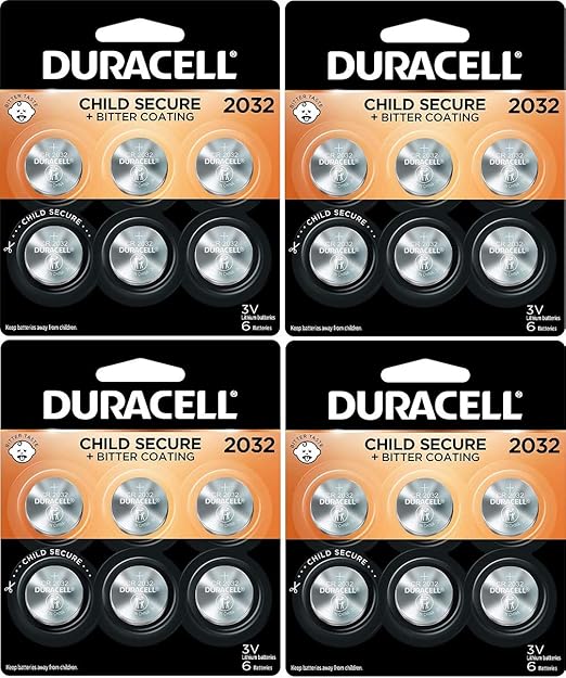 Duracell - 2032 3V Lithium Coin Battery - with Bitter Coating - 24 Count