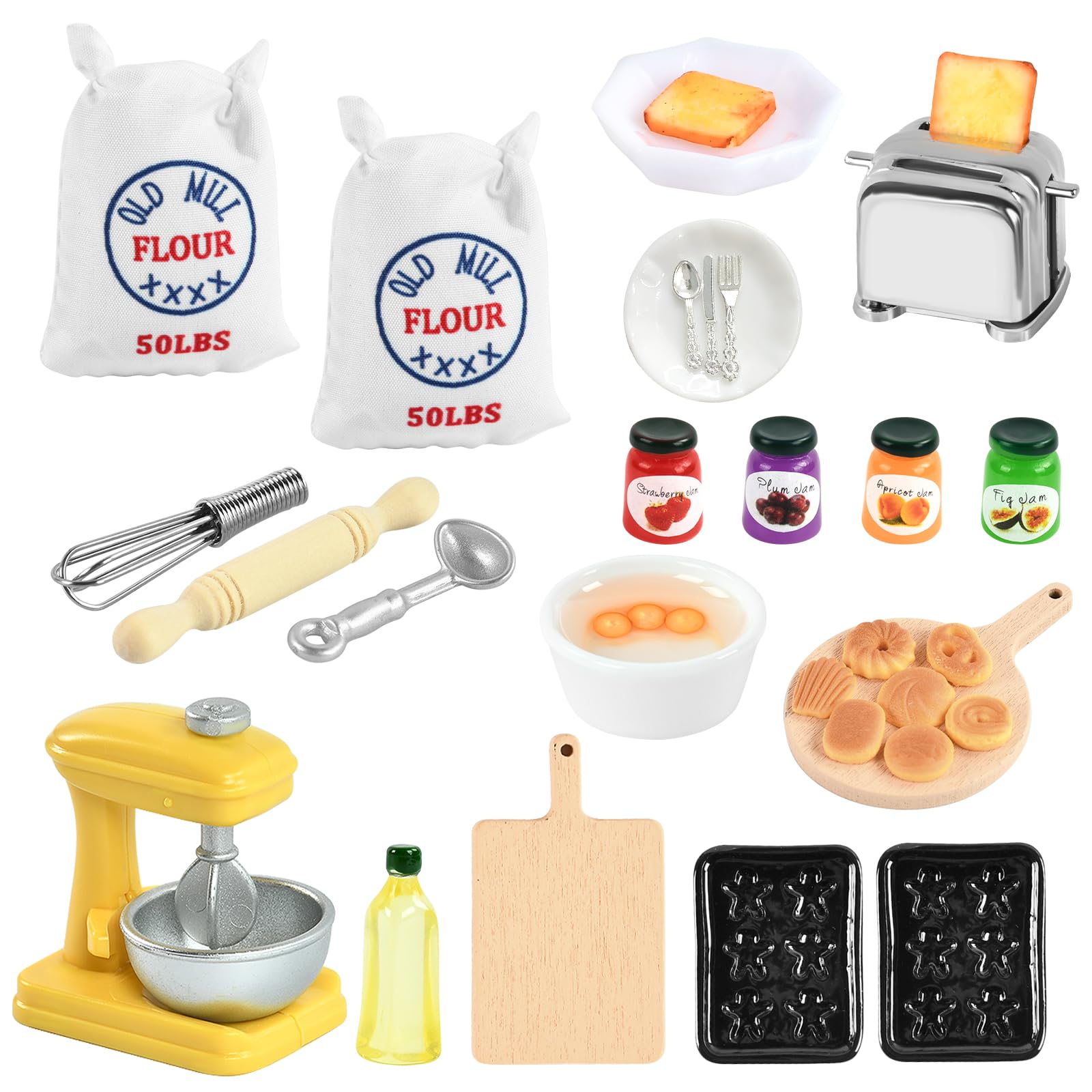 11PCS Accessori Casa delle Bambole in Miniatura 1/12, Oggetti Bagno, Miniature Accessori