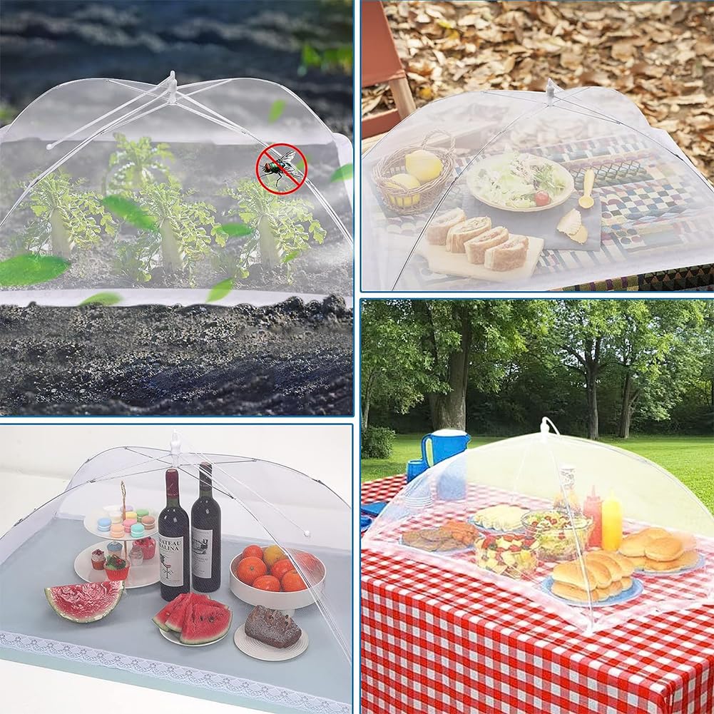 Lot De 3 Couvertures Anti-Mouches Pour Aliments - Tentes Pliables Pour Pique-nique, Barbecue (100x60cm + 2x 43x43cm)