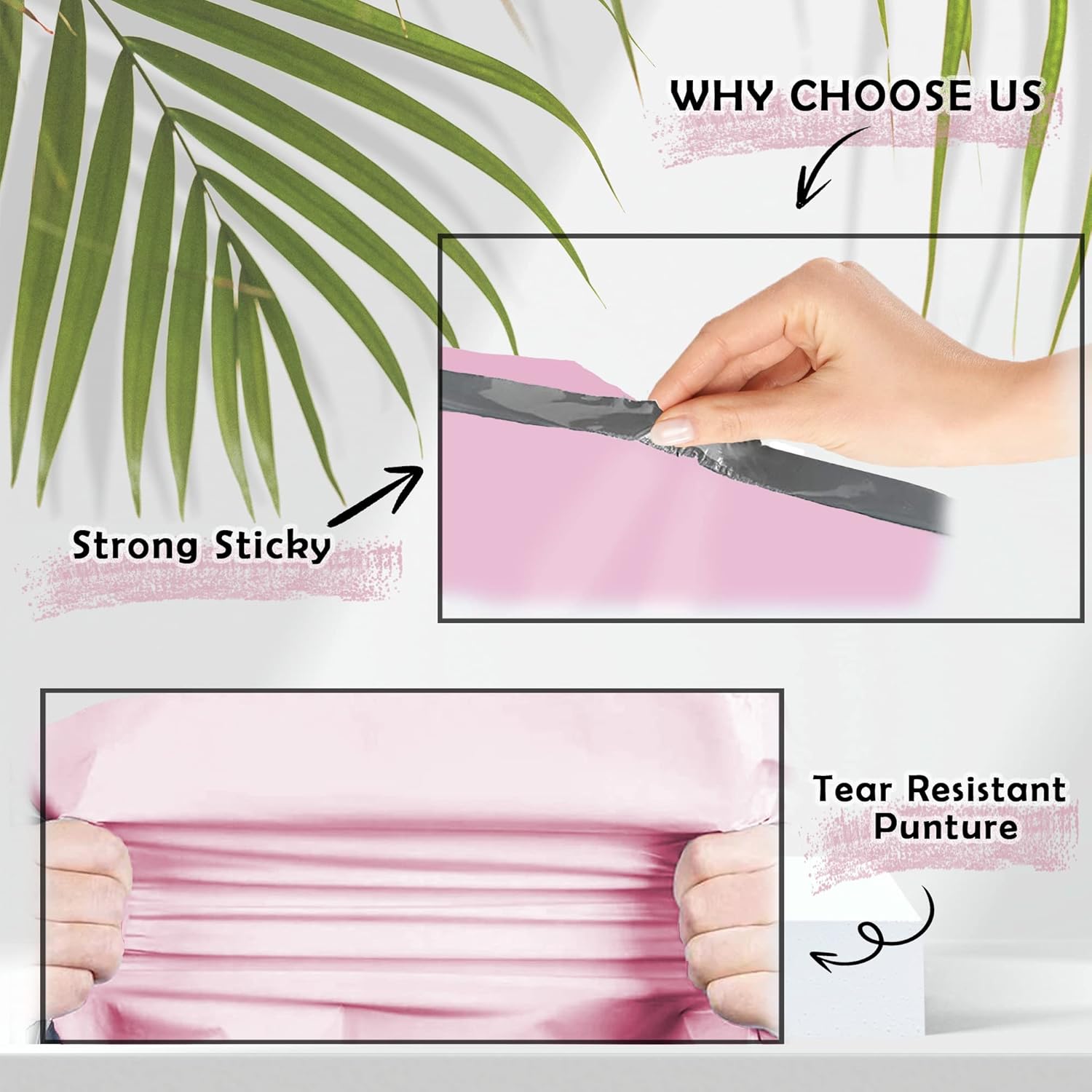 Yens Poly Mailers 6X9 200 Pack Light Pink,Strong Self Seal Adhesive Shipping Envelopes Waterproof for Shipping, Mailing, Packaging M1 - Image 4