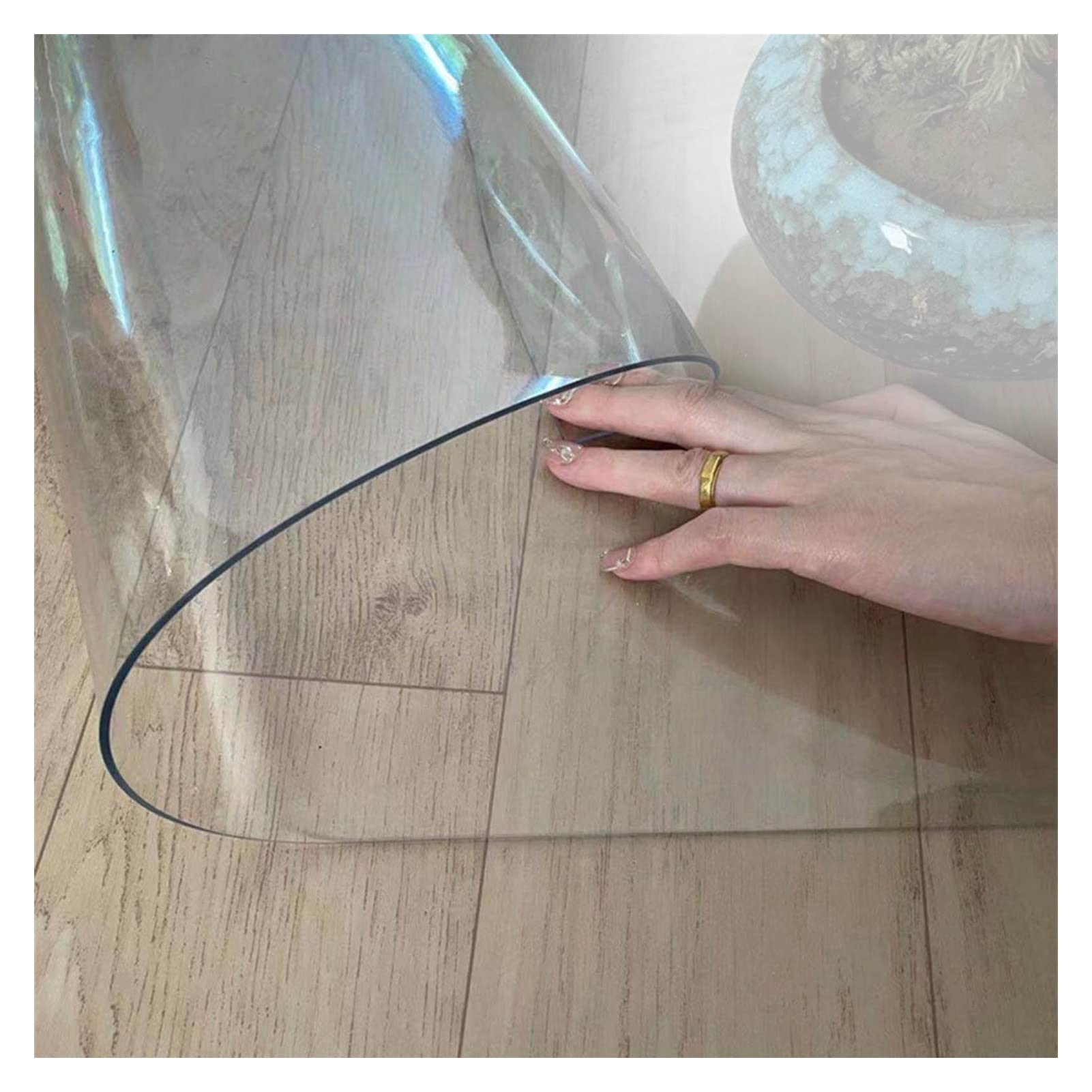 Slish Solut Tapis de chaise en PVC transparent – Protection de sol imperméable et anti-fissures pour tapis de maison et de bureau – 90 x 90 cm Épaisseur 2 mm