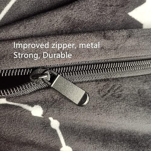 Miniatura 6 de Funda para silla puff (sin frijoles) para niños y adolescentes, apertura de cremallera, terciopelo suave, XL (34 pulgadas, negro)