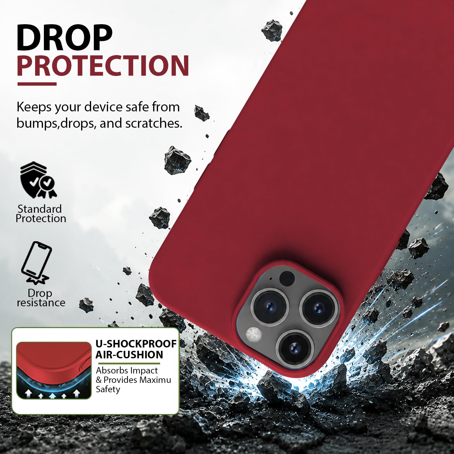 KACA Silicone Case for iPhone 16 Pro Max - Shockproof -2