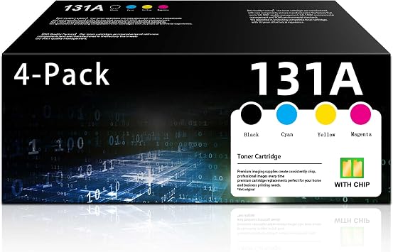 131A Toner - 4 Pack with Chip Replacement for HP 131A Toner Cartridges for Pro 200 Color MFP M276n M276nw Pro 200 Color M251n M251nw Printer Ink CF210A CF211A CF212A CF213A