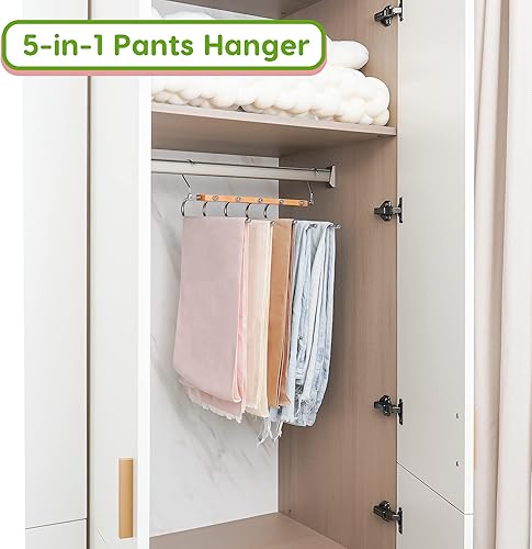 Miniatura 3 de Unjumbly Paquete de 2 perchas mágicas para pantalones, organizador de armario colgante que ahorra espacio para pantalones, jeans, leggings, faldas,