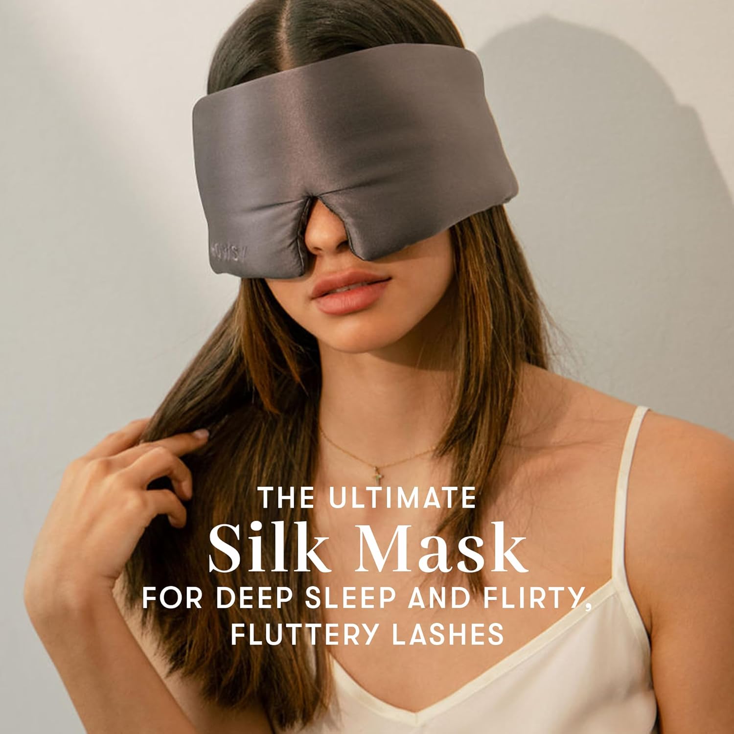 DROWSY Eyelash Protecting Silk Sleep Mask for Natural Lashes & Extensions. Deep Eye Cups, Zero Pressure, Total Blackout, Full Wraparound (Moonlight Shadow) - Image 2