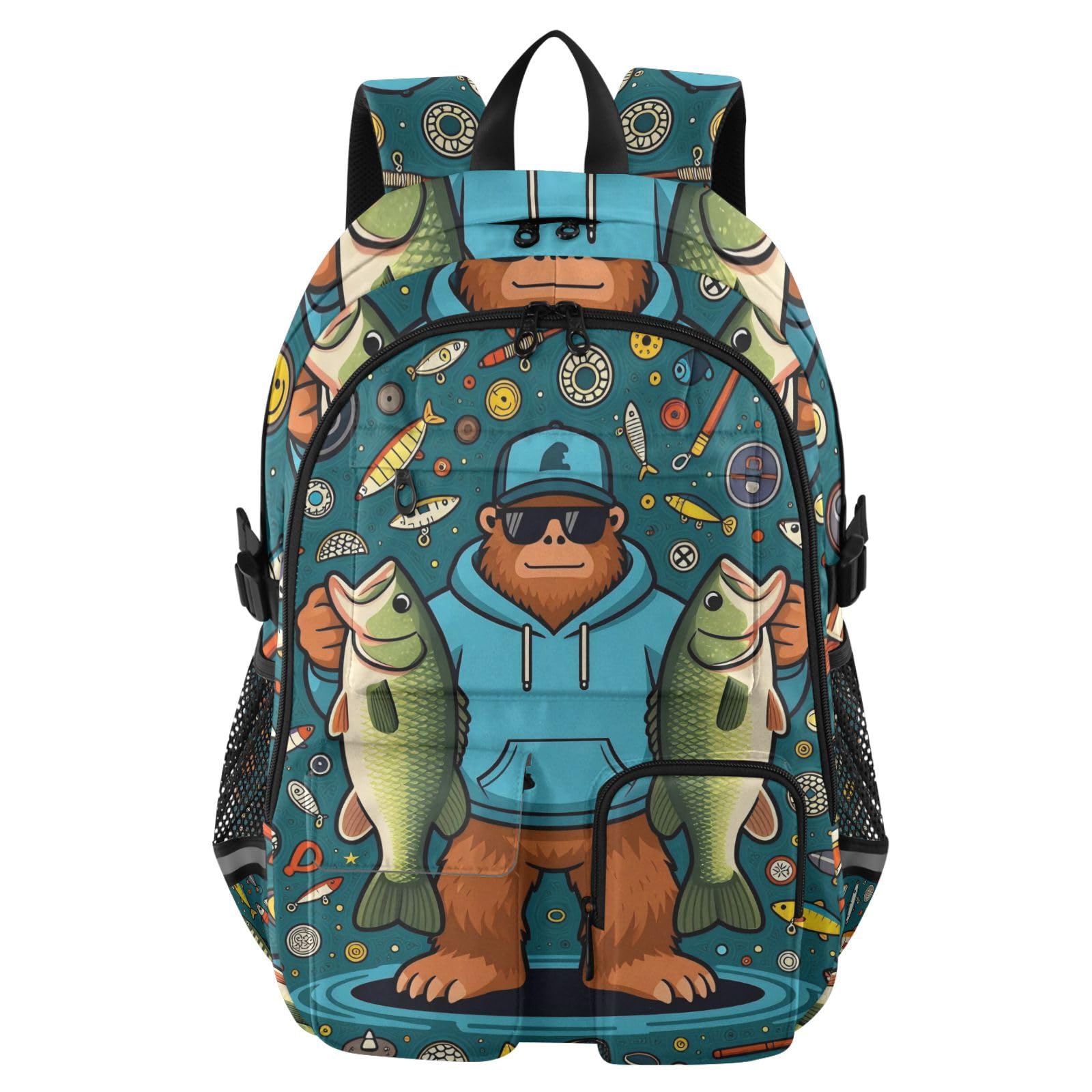 Reiserucksack, Cartoon-Design, coole Angel-Gorilla-Schultasche für Teenager, Jungen