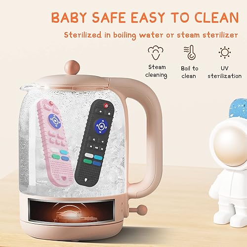 Miniatura 2 de Paquete de 2 juguetes de dentición de silicona suave para bebés, forma de control remoto de TV, juguete sensorial infantil para 6 a 12 meses,