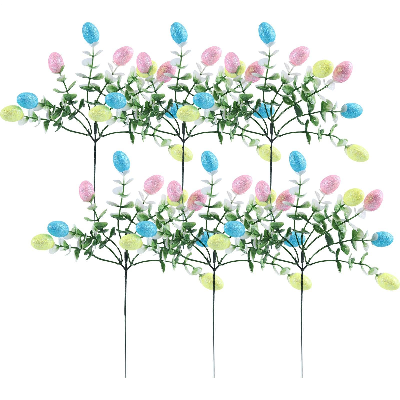 Branches de Pâques rustiques avec œufs colorés pour vase intérieur durable