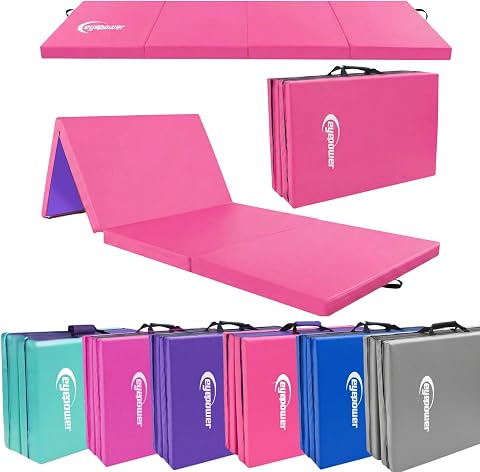 eyepower Colchoneta de Gimnasia Plegable Gruesa 180x60x5 cm - Esterilla Fitness para Rítmica y Artística - Infantil y para Casa - Superficie de Suelo Amortiguadora para Entrenamiento Interior