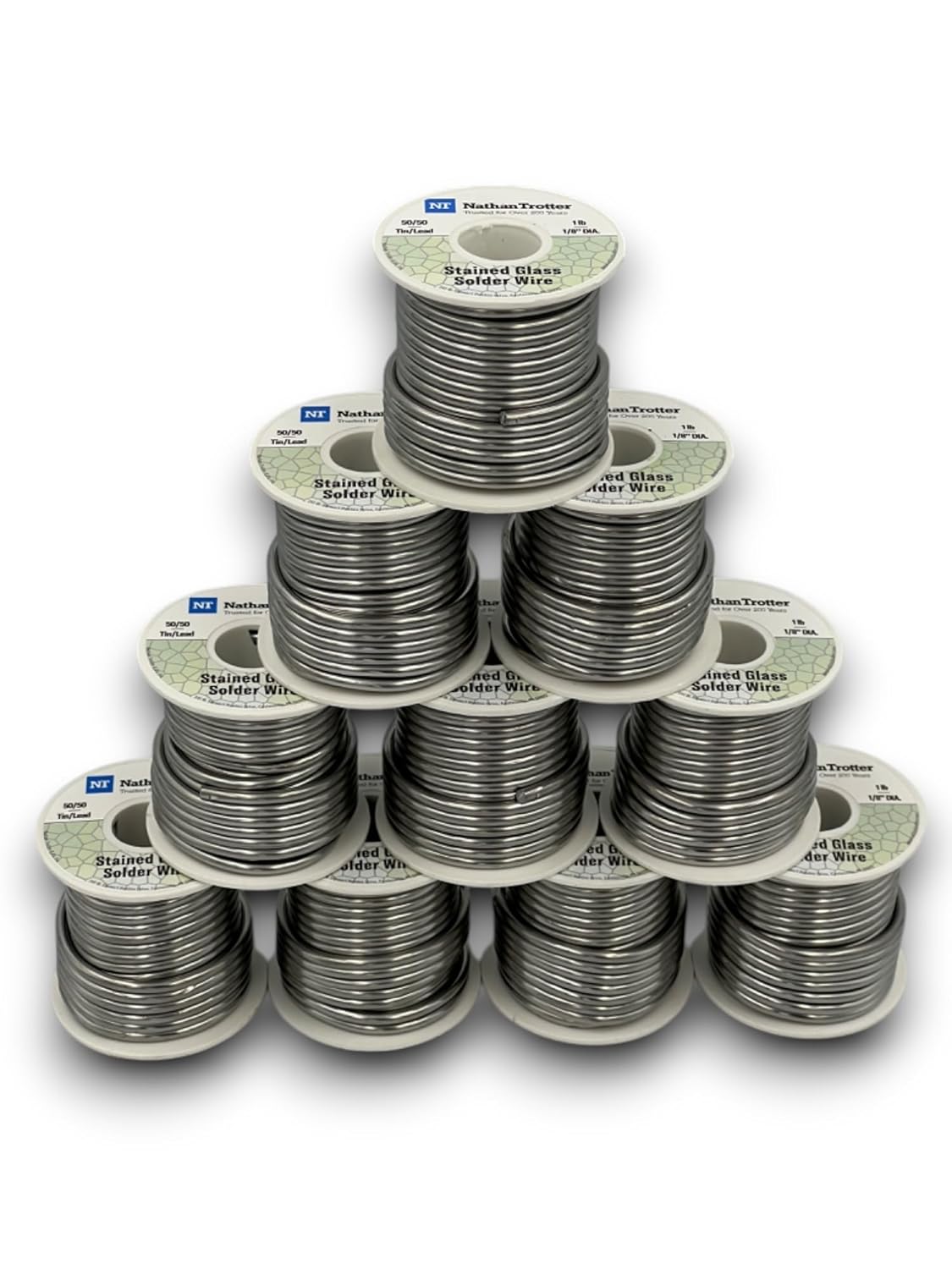 50/50 Solder for Stained Glass - $22.95 ea. - 1 lb. spools (10 Pack), Made in USA