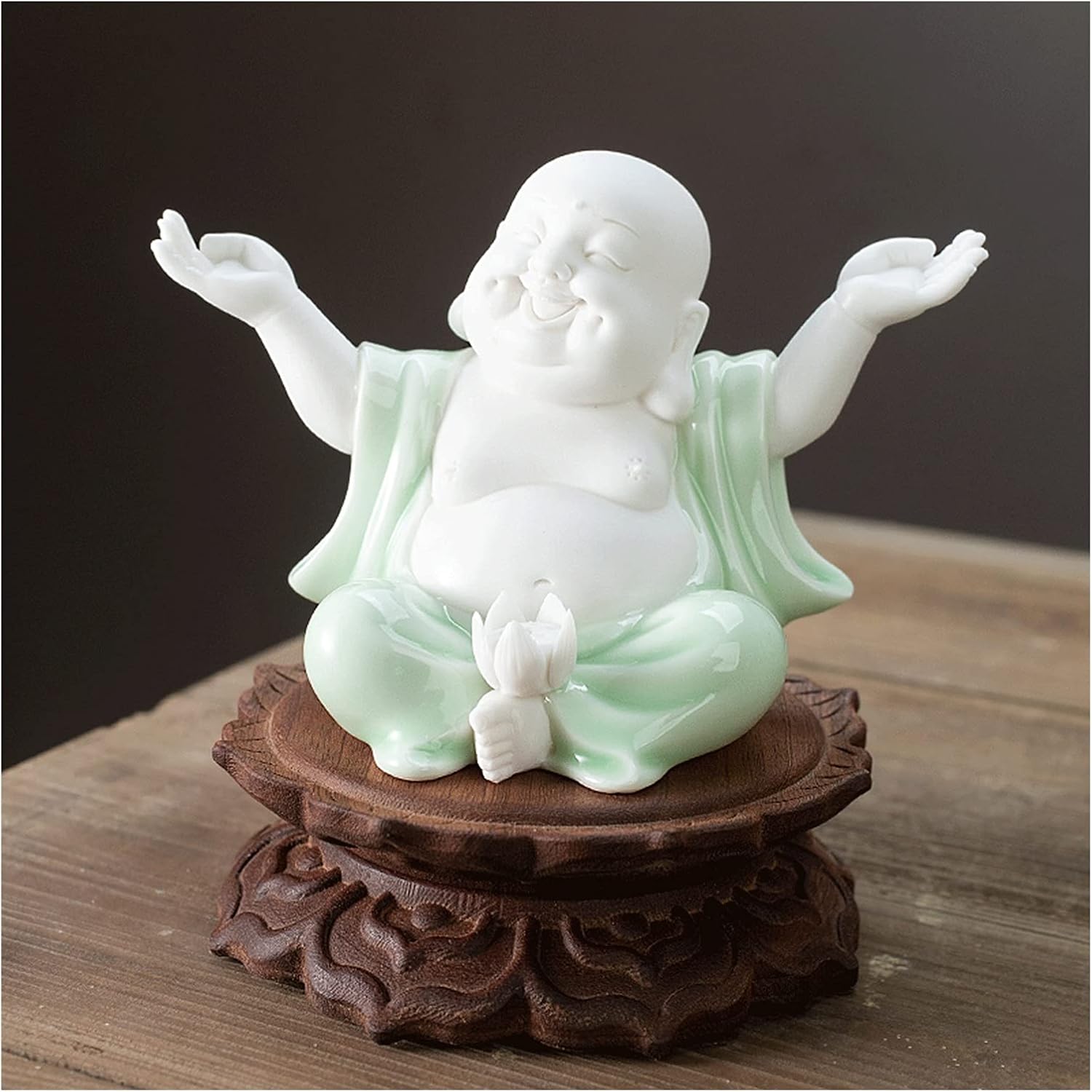 Vase Base Round Zen Lotus Pedestal Household Wood Crafts Vase Buddha Statue Display Stand Decoration Bonsai Display ?Base