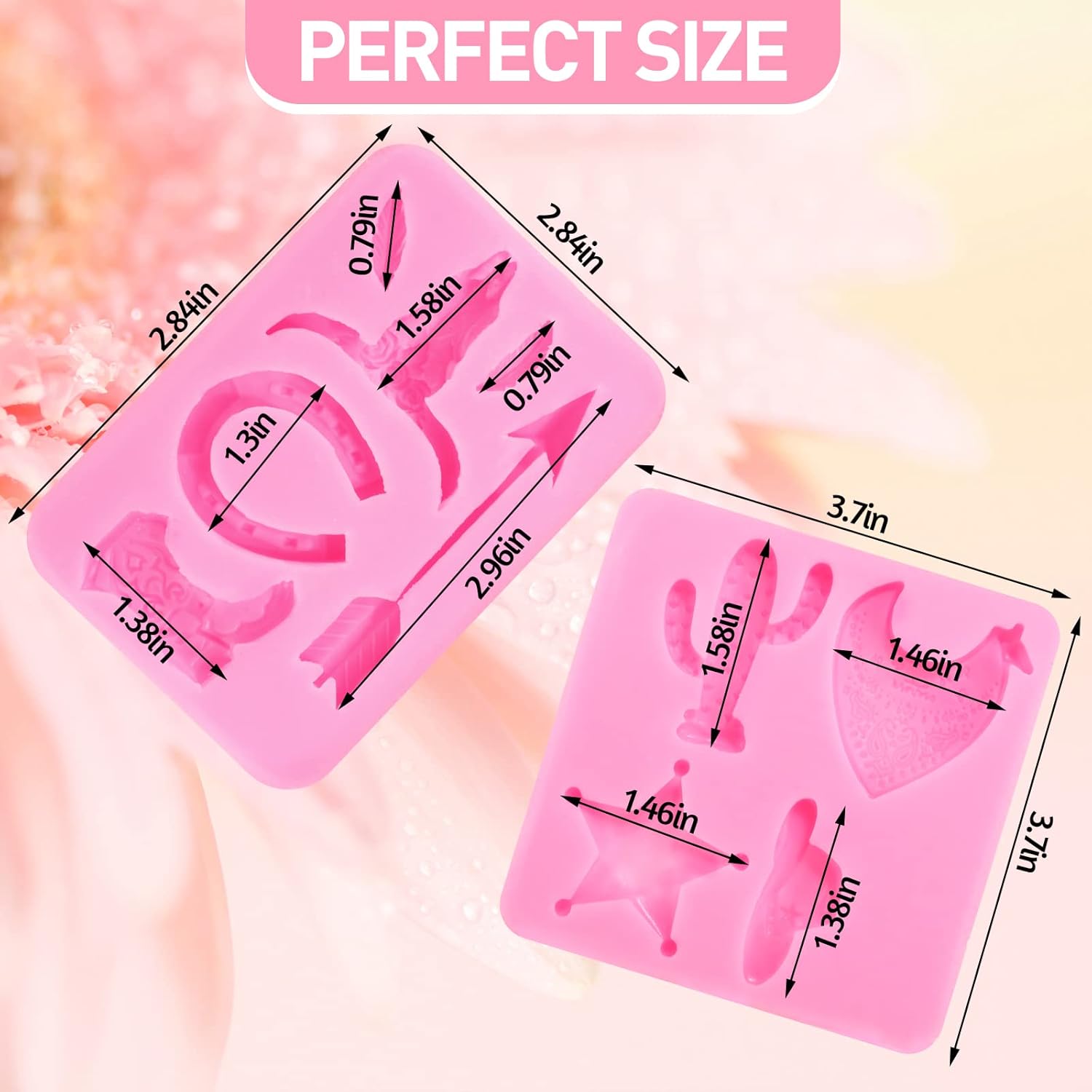 Hoolerry Set of 8 Bull Head Silicone Molds Feather Arrow Boot Horseshoe Hoof Fondant Mold Chocolate Shoe Mold Fondant and Gum Paste Molds Cupcake Cake Topper Decoration for Baking Crafts(Cute Style)