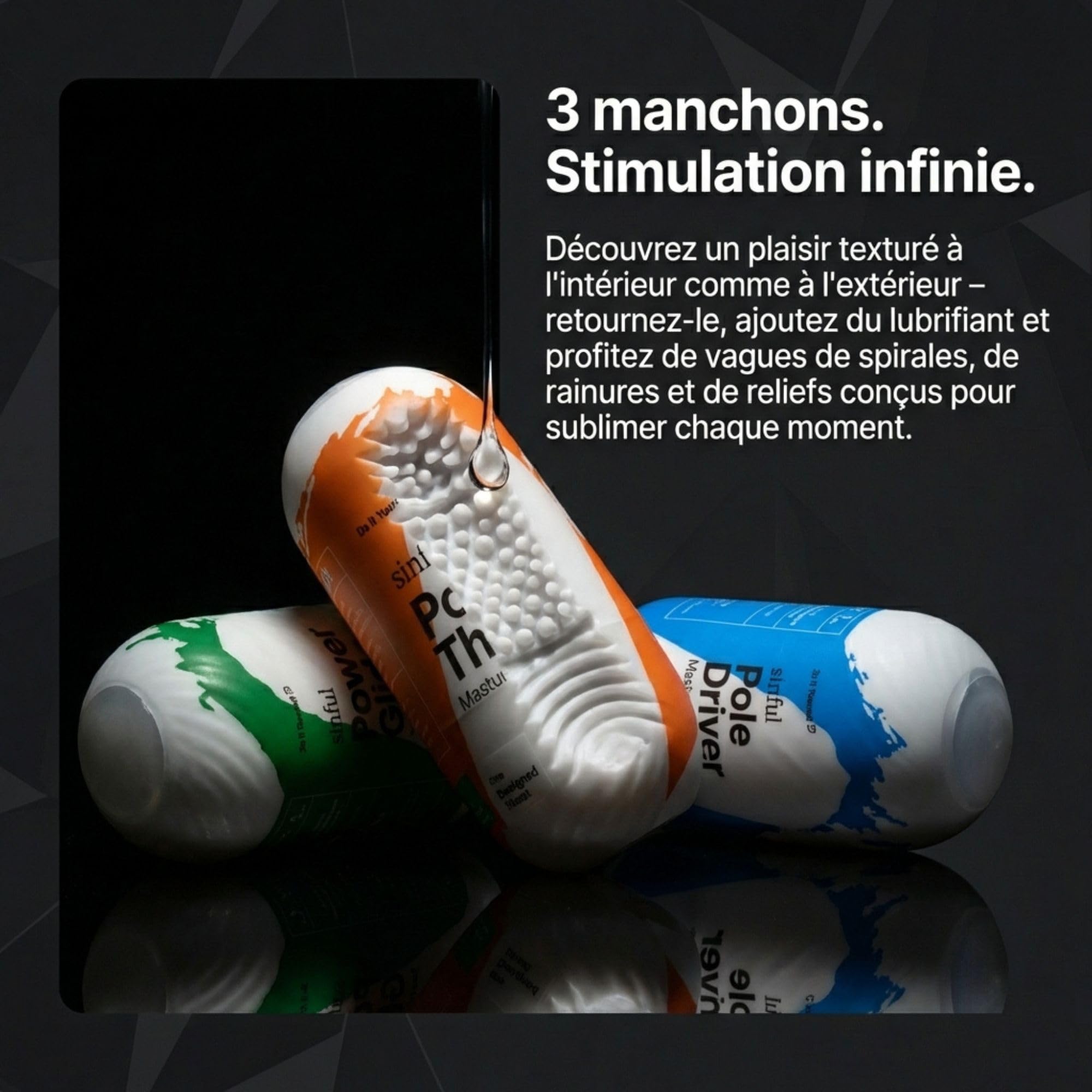 Sinful 3er Pack Oeuf Masturbateur pour Homme - Sex Toýs Homme Egg - 3 Piéces Masturbateurs Oeuf Sex Toy - Oeuf de Masturbation Homme - Masturbateurs Cup et Accessoires