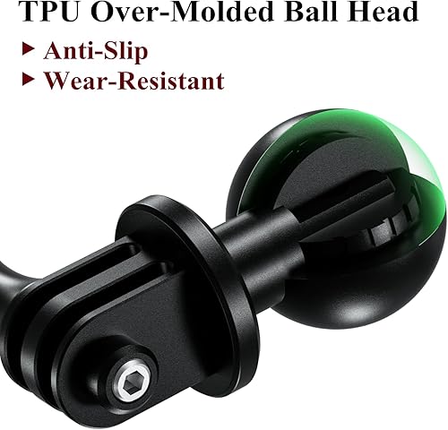 Miniatura 3 de BRCOVAN Adaptador de montaje de trípode de bola de 1 pulgada con rosca de cámara de 14 "-20, aleación de aluminio, compatible con soportes RAM