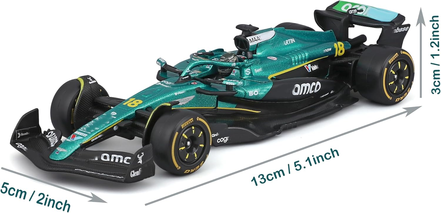 HTLNUZD New 2025 1/43 F1 AMR25#18 Formula One Alloy Miniature Adult Diecast Race Car Static Vehicle Model Gift (Deluxe Packaging)