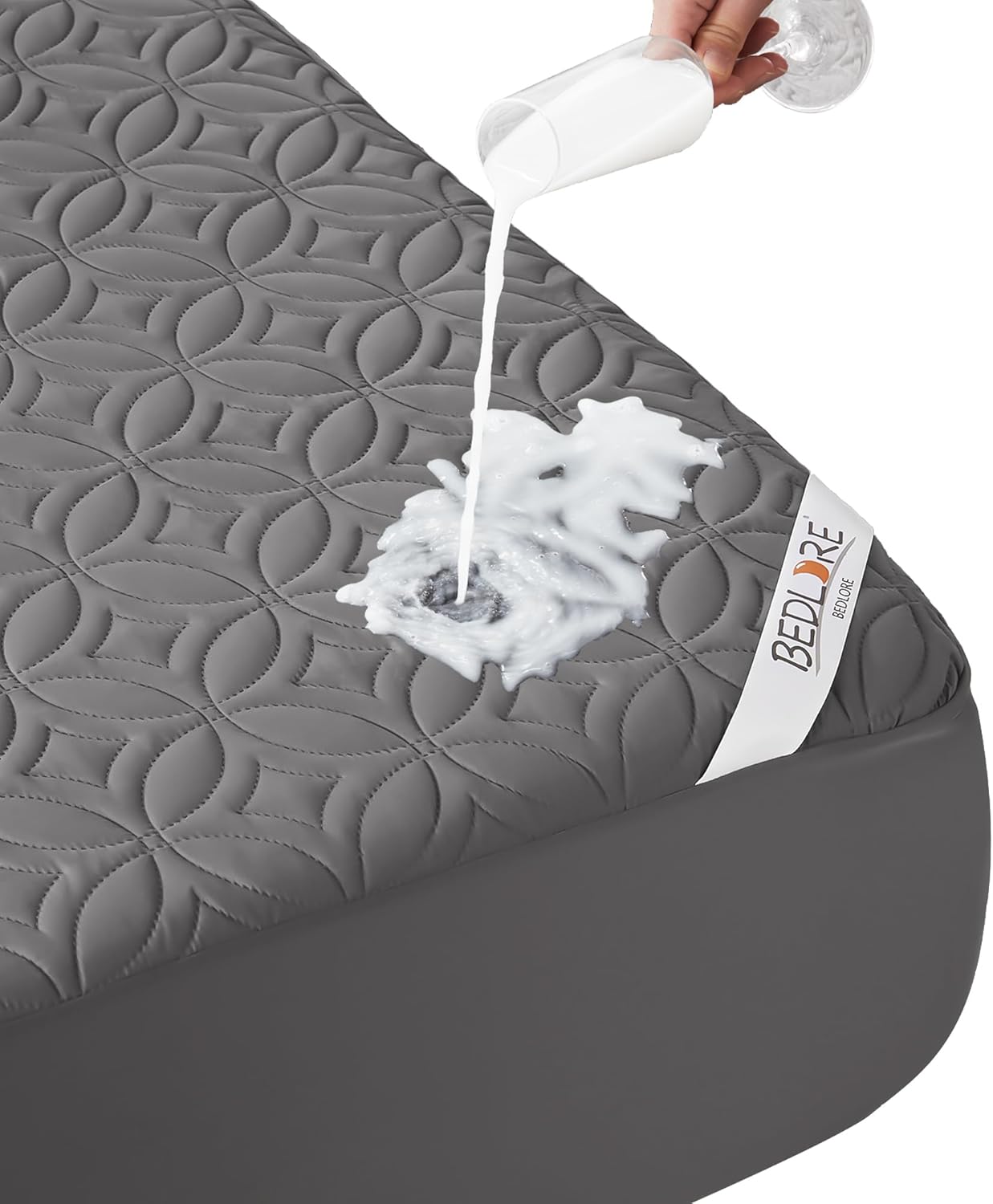 Product image of BEDLORE Matratzenschoner 180 X 200, wasserdichte Matratzenauflage mit 40 cm Tiefem Taschenformat, Weicher Atmungsaktiver Matratzenbezug Waschbar füR Zuhause, Schlafzimmer (Grau)