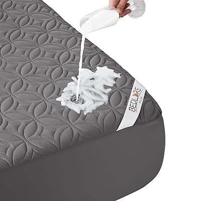BEDLORE Waterproof Mattress Protector, Queen Size Mattress Pad Noiseless with Deep Pocket 6"-18" Depth, Soft Breathable Dirt-Proof Bed Mattress Cover Washable for Home, Bedroom, Hotel (Gray)