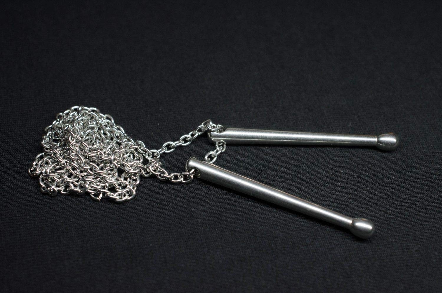 Miniblings Naszyjnik z pałeczkami perkusyjnymi 50 cm ze stali nierdzewnej muzyka werbel muzyk, 50mm, Stal nierdzewna, Nieznany