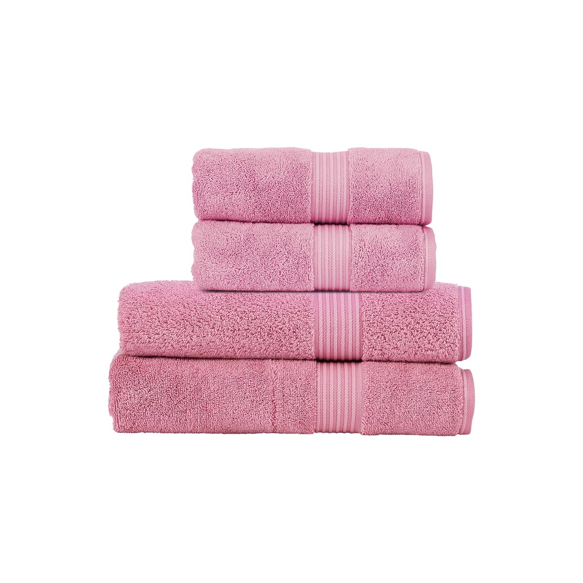 Christy Supreme Hygro 4 Piece Towel Set | Blush Pink | 100% Luxury Supima Cotton | Ultra Soft | Super Absorbent | 650GSM | 2 Bath Towels 2 Hand Towels