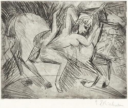 Acrobat on a Horse (Voltigeuse zu Pferd) (1913) Poster Print by Ernst Ludwig Kirchner (18 x 24)