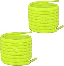 Handshop 2 Pairs 1/4" Oval Athletic Shoelaces In 24"-72" Half Round Shoe Laces for Sports Running Shoes Shoe Strings