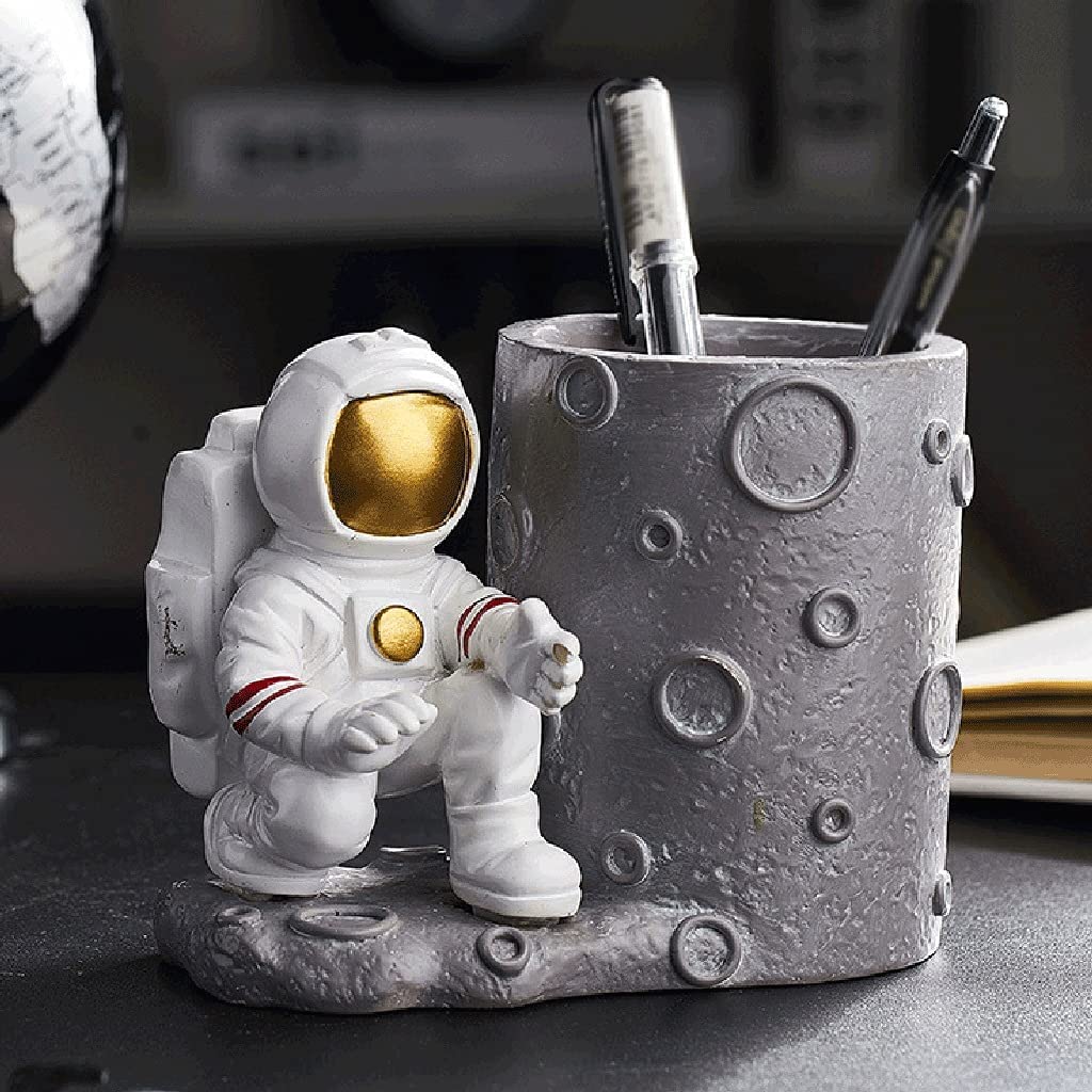 Uchwyt pióra, organizator biurka, organizator biurka, uchwyt na pensje Astronauta Pióra Uchwyt Pióra Śliczny uchwyt na długopis Kreatywną żywicę Masowe Makeup Makeup Pędzel Uchwyt Dekoracja Dekoracja