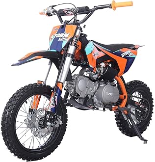 X-PRO Storm 125cc Zongshen Brand Engine Dirt Bike with 4-Speed Semi-Automatic Transmission, Kick Start, Big 14"/12" Tires! (Orange)