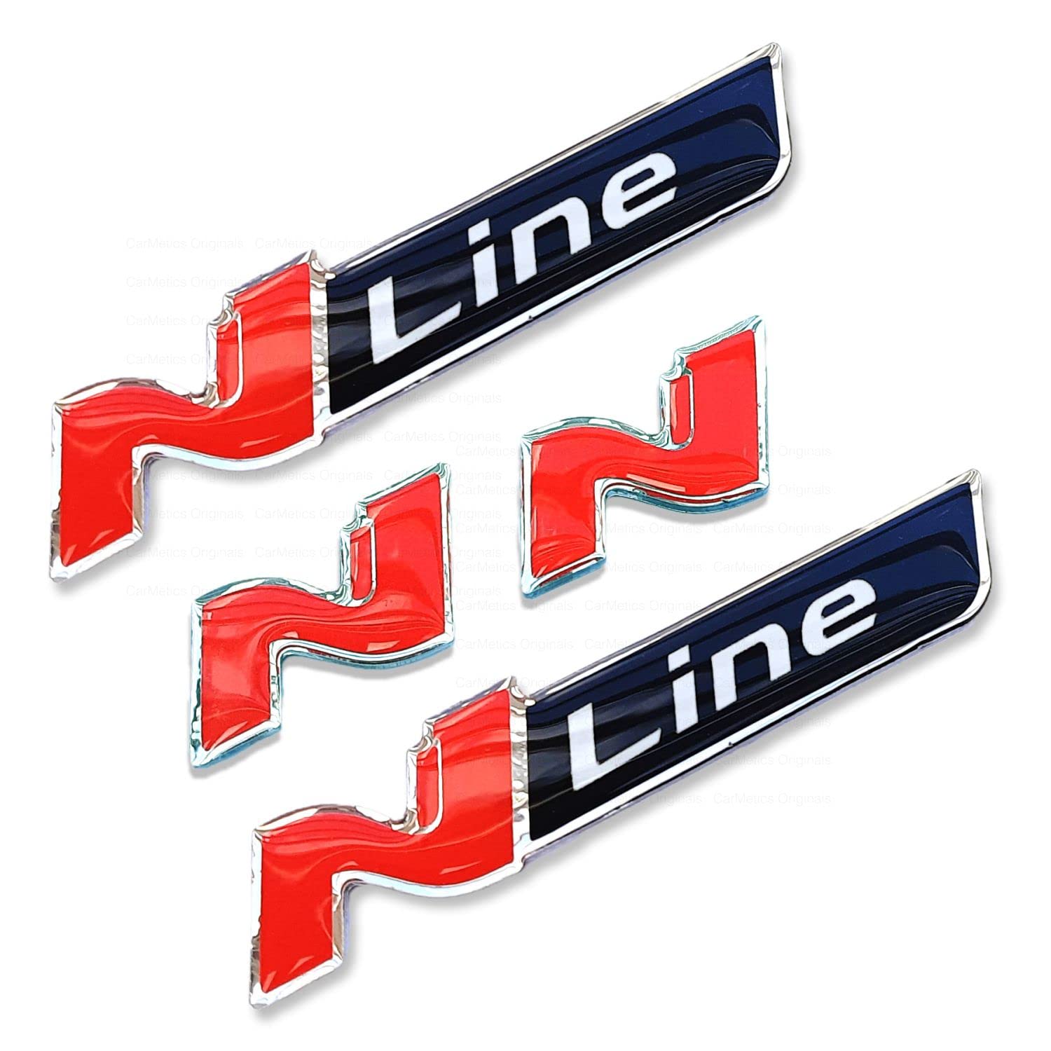 Autocollant RS Line En Métal 3D Pour Coffre Voiture - 95x20 Mm - Style Sportif Et Facile à Coller