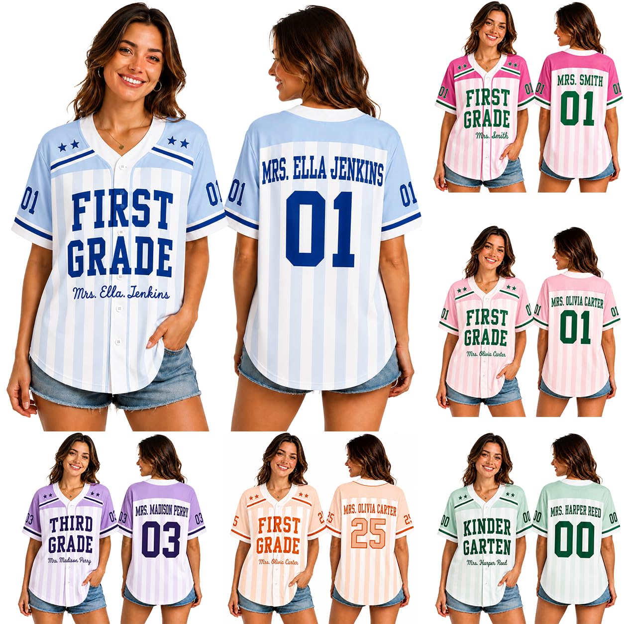 Teacher Jersey Personalized Teacher Shirts Back to School Outfits