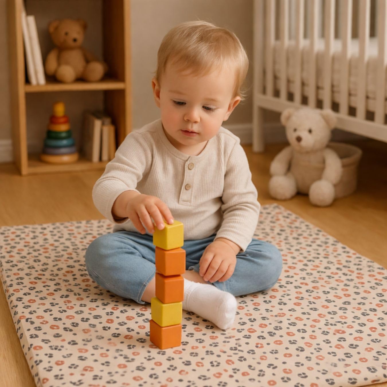 Tapis de Jeu pour Bébé Pliable Réversible Imperméable -160x100x3 cm - Tapis D'éveil Pour Enfant Bebe - Tapis De Sol - Tapis De Motricité - Motif Léopard (Felyna)