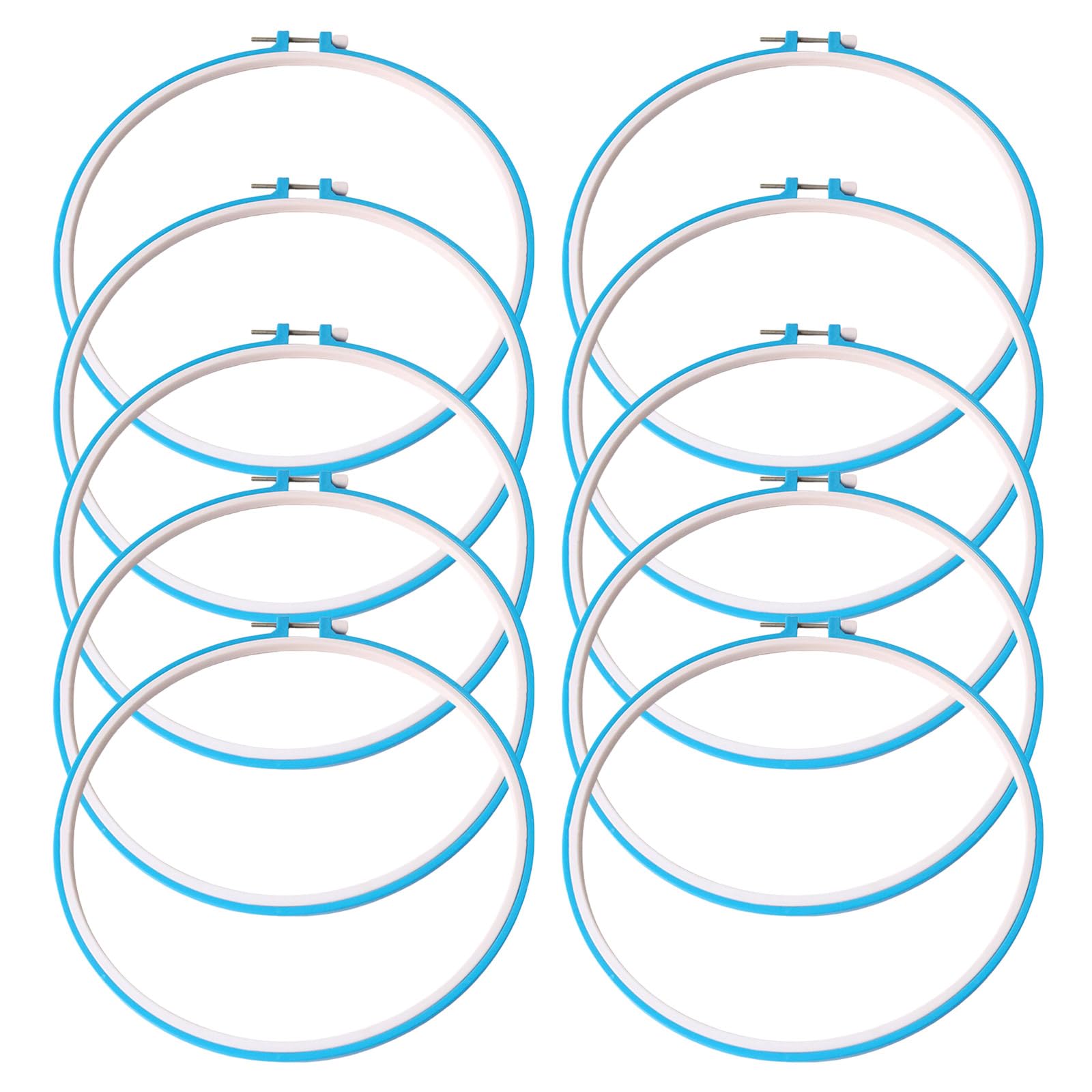 Kalttoy 10 Pcs Embroidery Frame Round Embroidery Hoop Crosses Stitching Hoop Adjustable for Craft Project