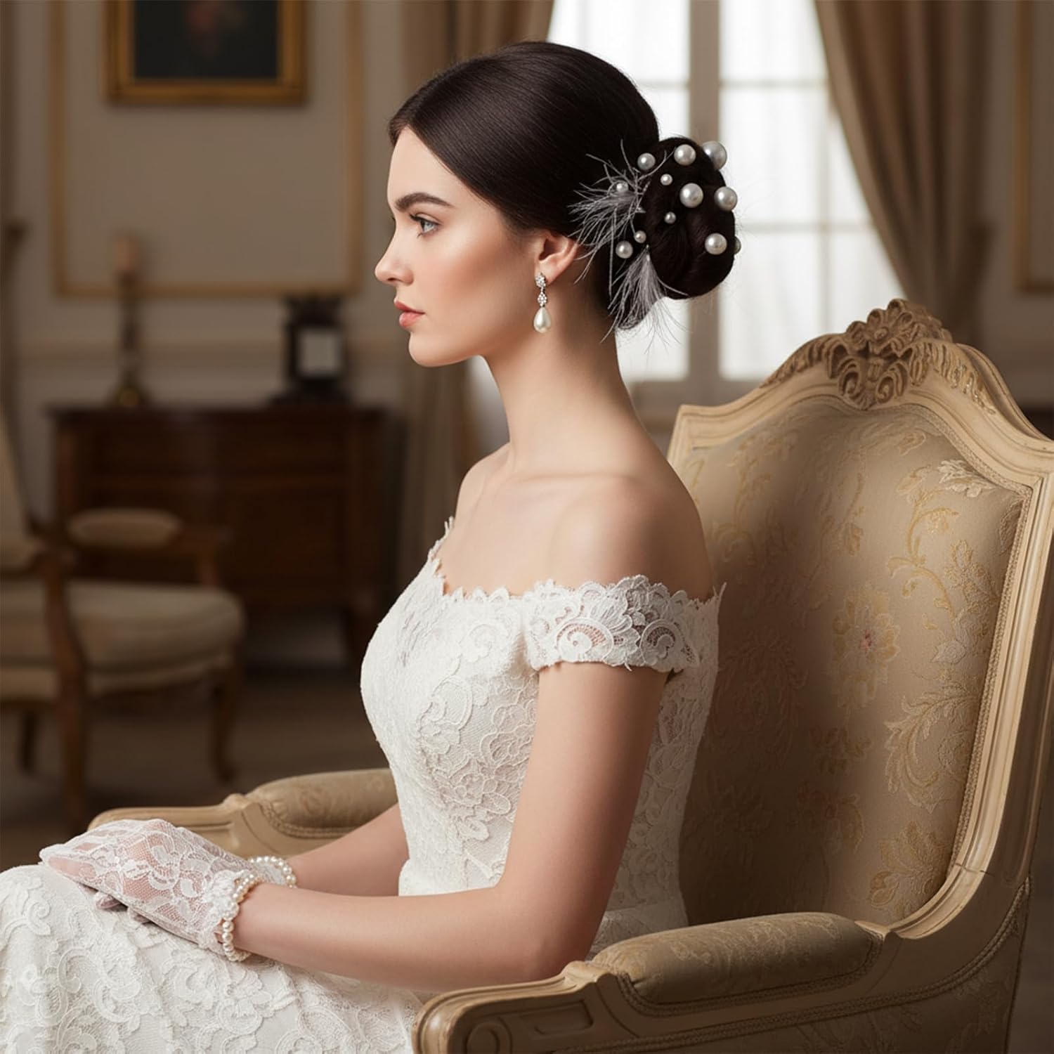 JIEYAO 36 Pcs Wedding Pearl Hair Pins, Pearl Hair Accessories, Bridal Bobby Pins U Shape Pearls Rhinestone Hair Barrette Bridal Hair Clips Decorative for Bride Bridesmaid Women Girls(Gold) - Image 5