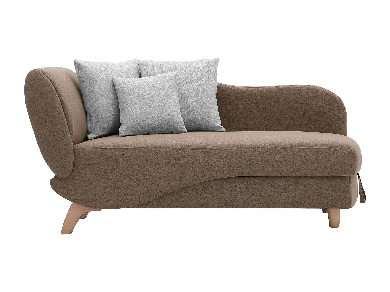 Vente-unique Recamiere mit Schlaffunktion & Stauraum - Ecke Links - Stoff - Braun - Penelope