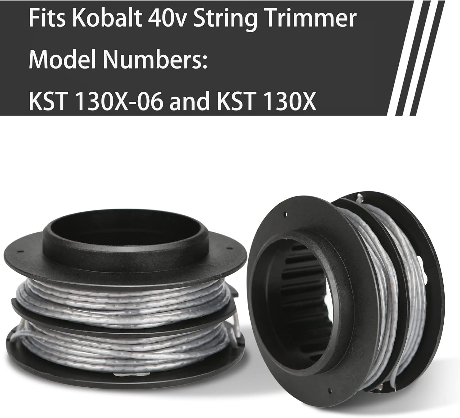 THTEN KST 130X Spool Trimmer line 17ft 0.080" Compatible with Kobalt 40-Volt String Trimmer Models 2905303,KST 130X-06, Item Number 796787,831145 4 Pack
