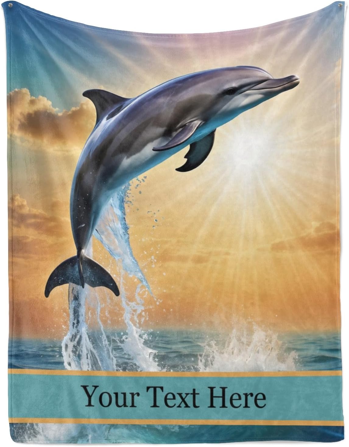 Customized Dolphin Blanket, Ultra Soft Micro Flannel Blanket for Bed Couch Living Room(Adult), 60 x 80 Inches