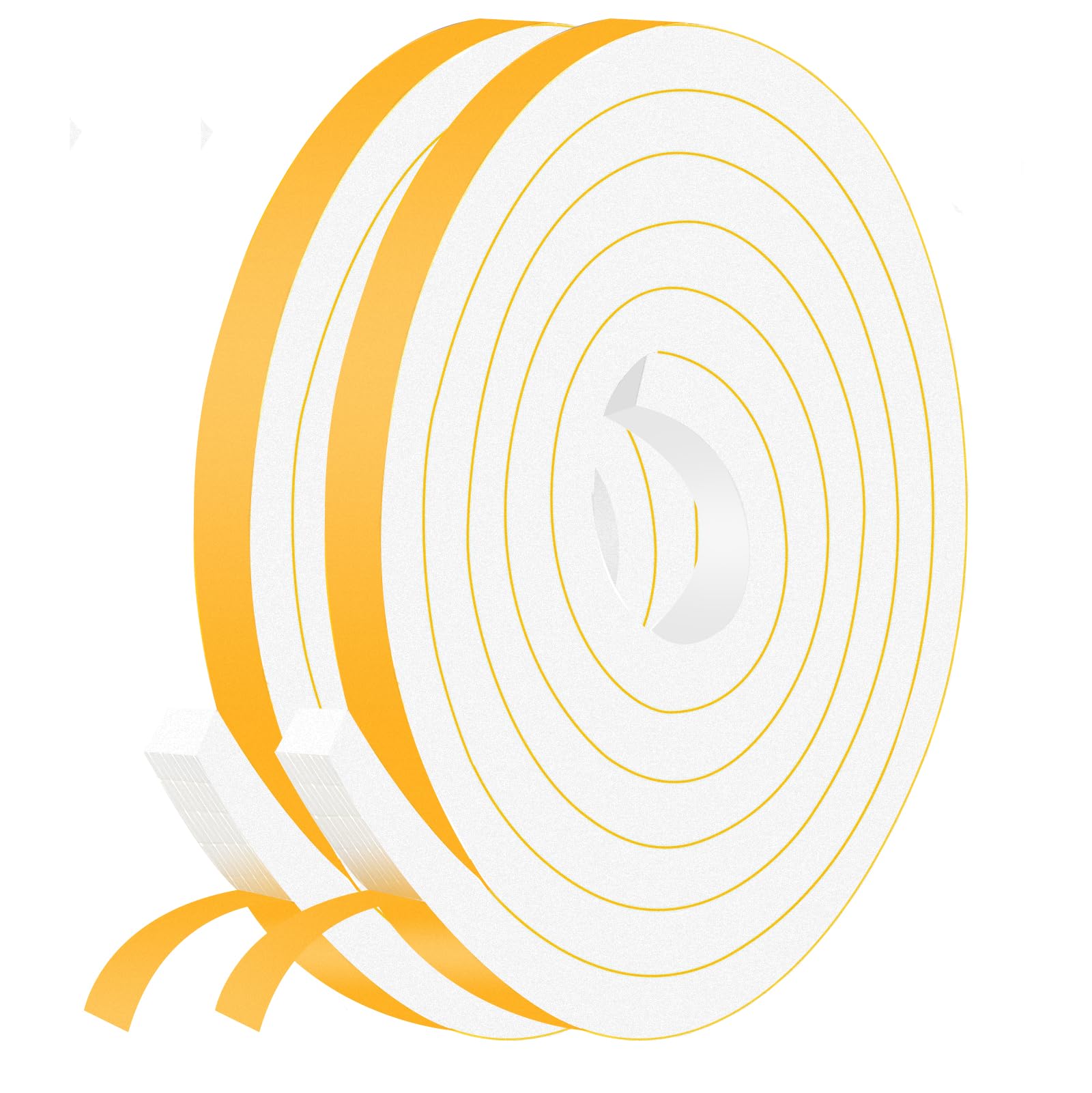 TriXcelent 12mm x 10mm Foam Weather Stripping - 4M Self Adhesive Seal Tape for Extra Deep Gaps on Doors & Windows, White