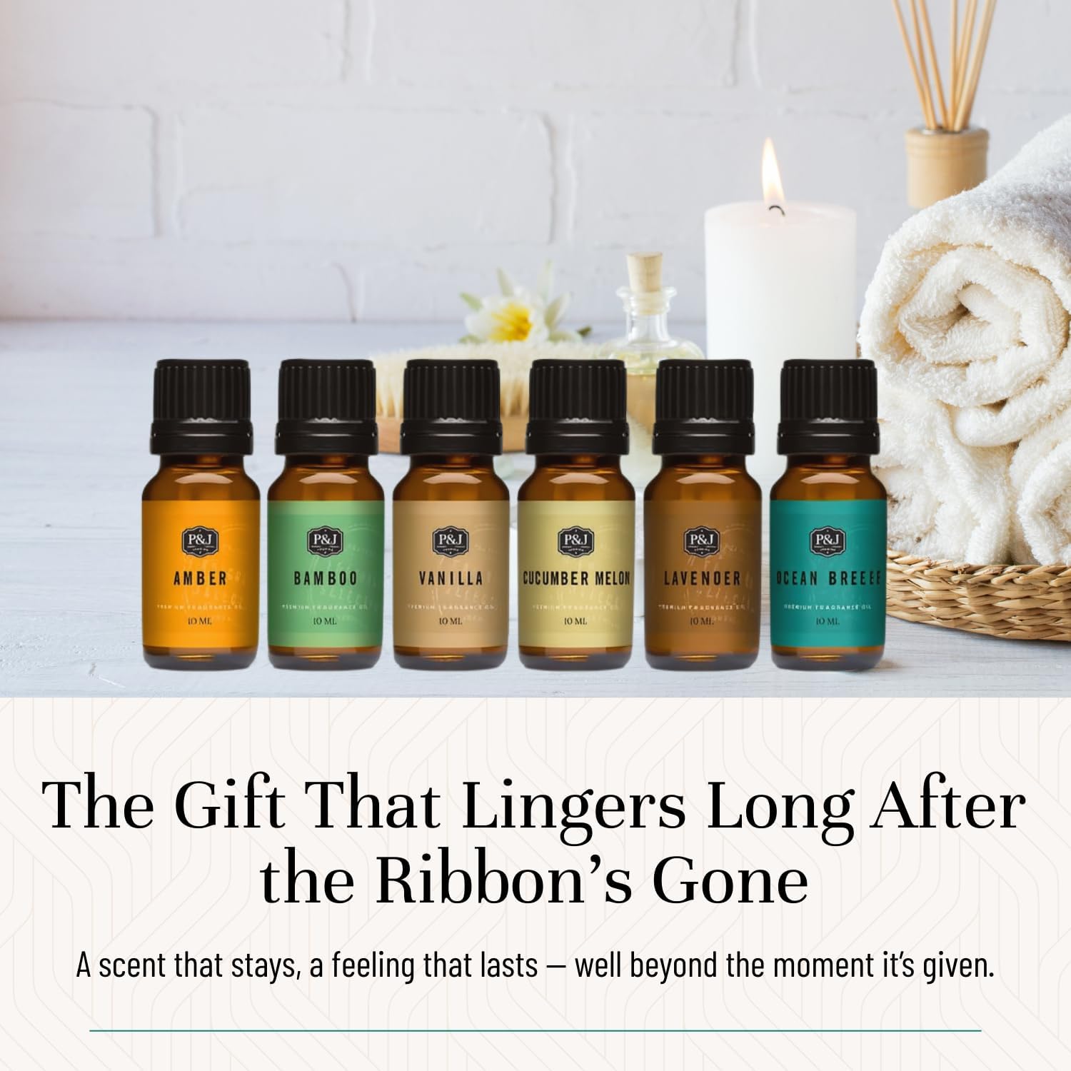 P&J Trading Fragrance Oil Tranquil Set | Vanilla, Cucumber Melon, Lavender, Amber, Bamboo, and Ocean Breeze Candle Scents for Candle Making, Freshie Scents, Soap Making Supplies, Diffuser Oil Scents - Image 5