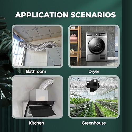 Miniatura 7 de iPower GLFANXBOOSTER6 CFM - Ventilador en línea para tubo de escape y admisión HVAC Conducto Plateado