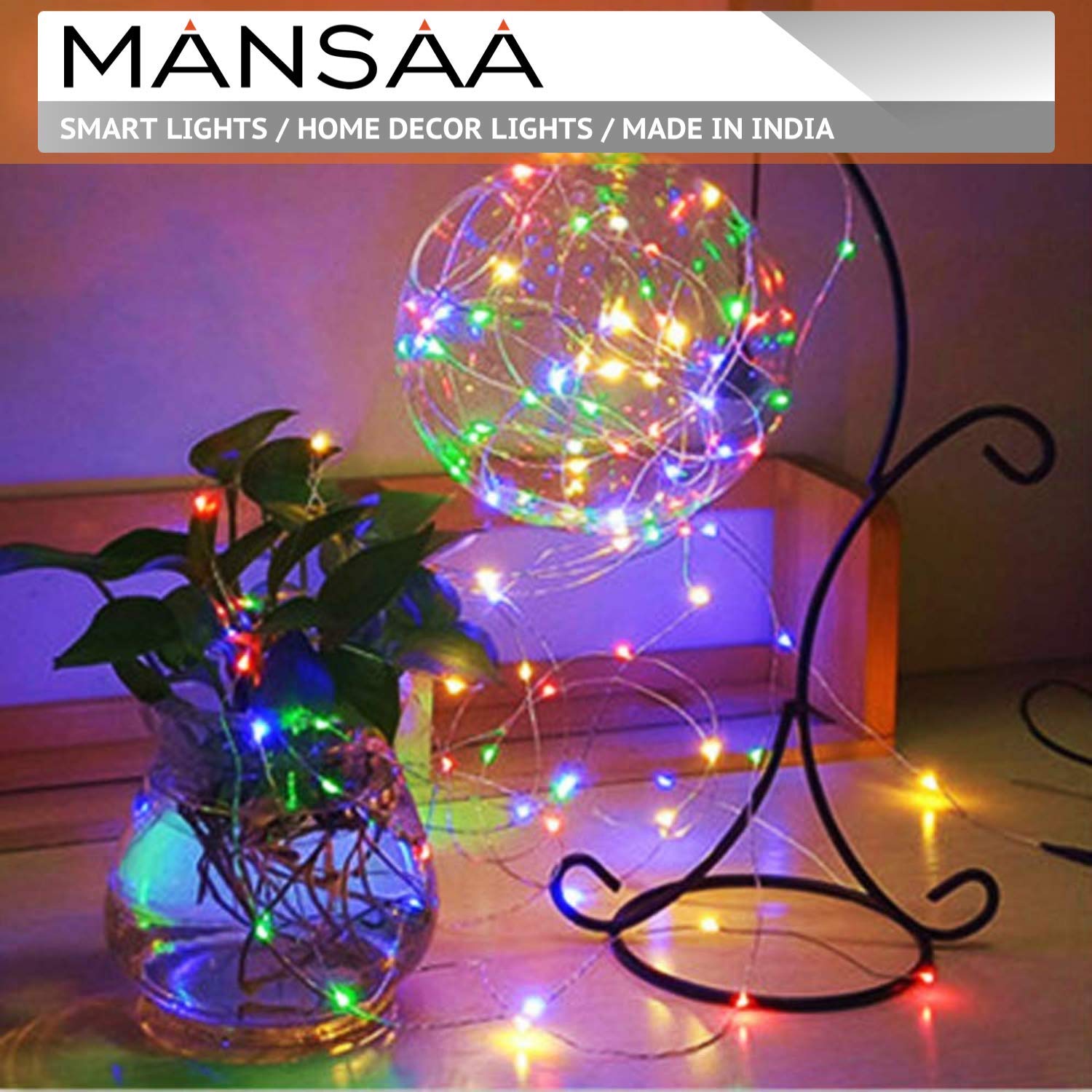 MANSAA Fairy String Lights - Multicolor LED, USB Powered -8