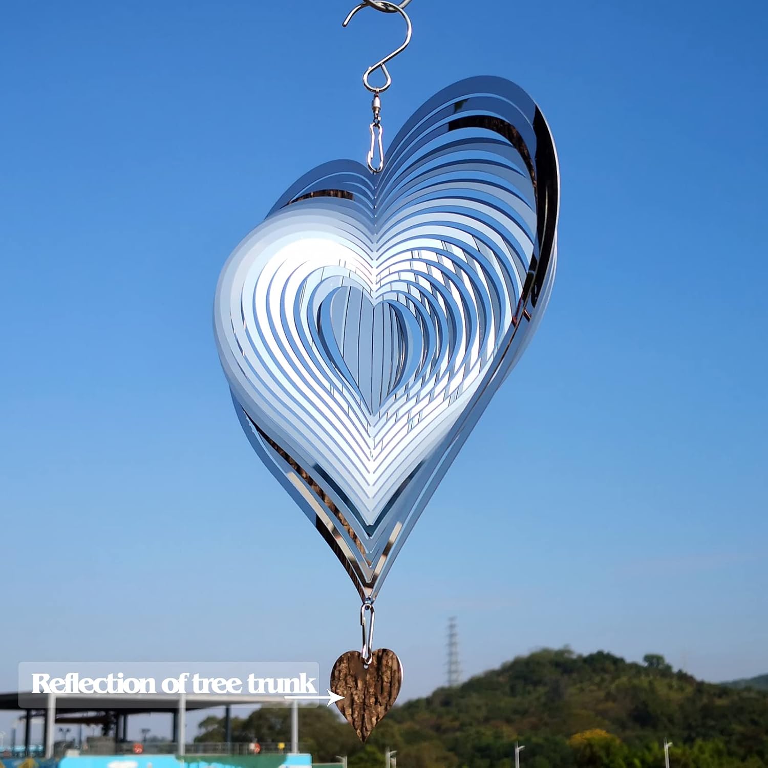 DJUAN Heart Wind Spinners for Yard and Garden, Gifts for Women, Grandma, Mom, Daughter, Wife, Aunt, Sister, Wind Chimes for Outside, Christmas Decoration
