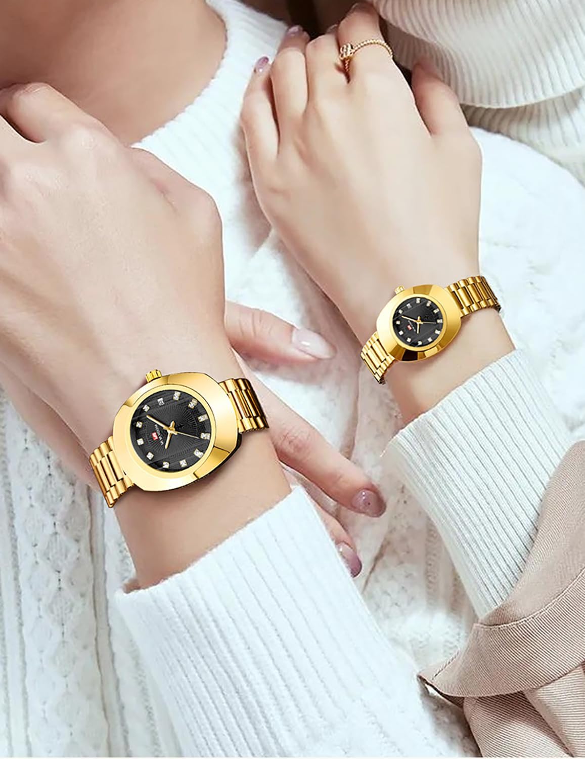 BESTKANG Valentines Couple Watches Oval Unisex Style Waterproof Casual Stainless Steel Lovers Wedding Romantic Watches