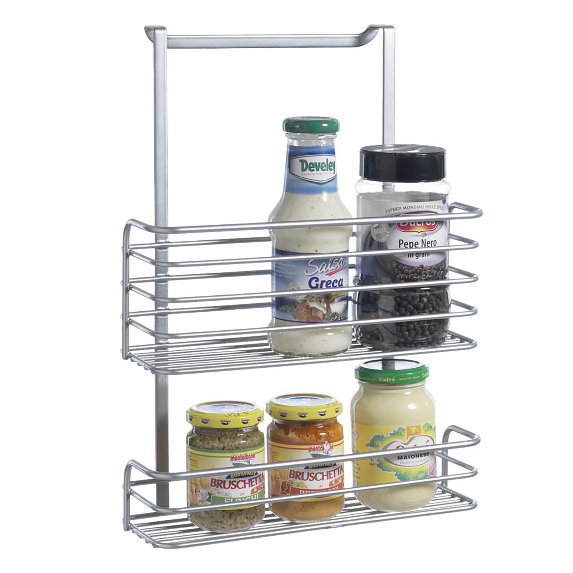 Metaltex Hanging basket with 2 stages Galileo of Polytherm, Silver, 26 x 12 x 36 cm, 350612